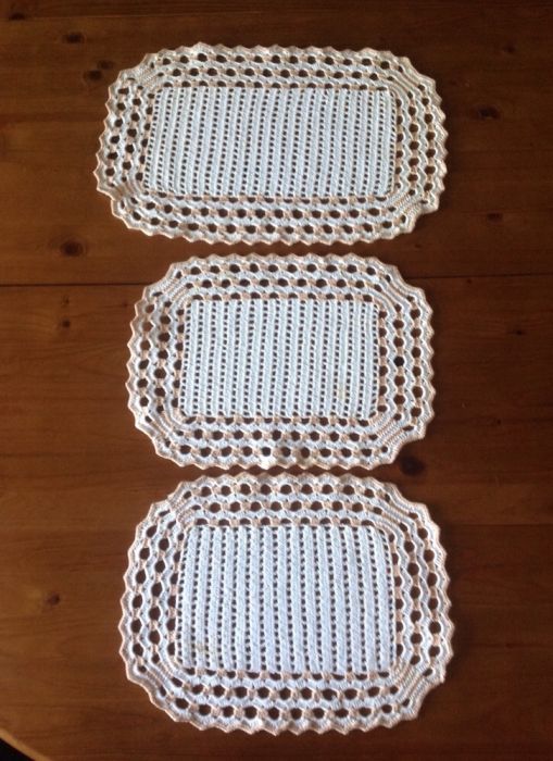 3 panos em croché / crochet elaborados manualmente