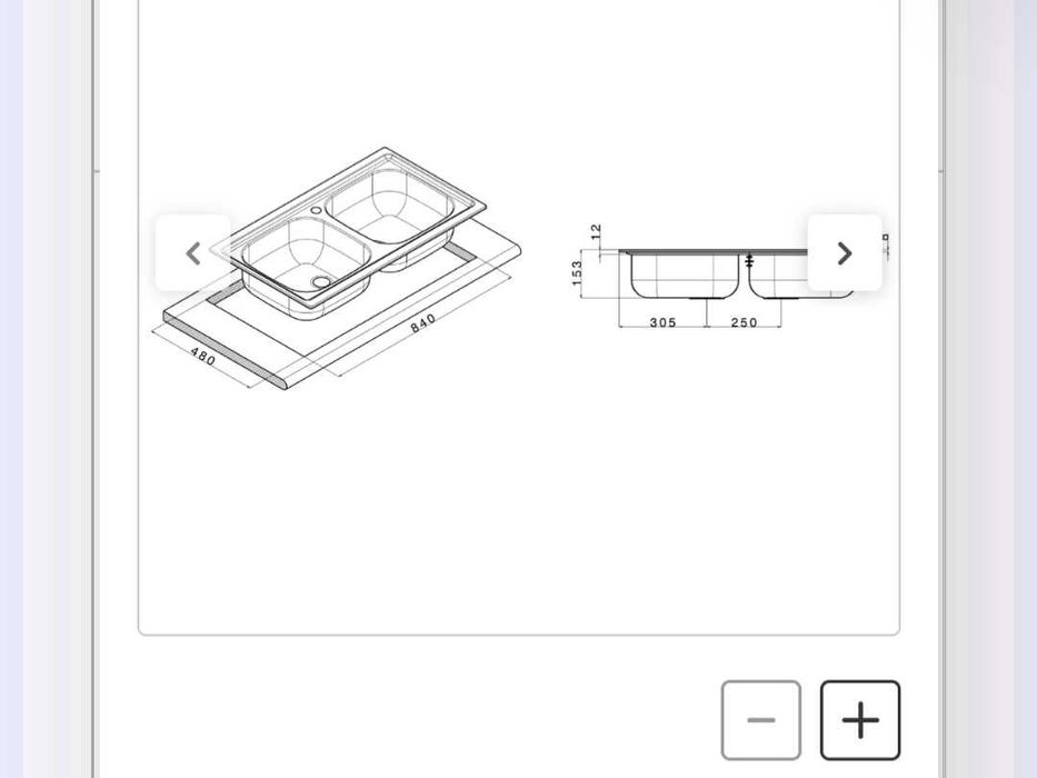 Pia de cozinha para embutir em aço inoxidável com duas cubas, 86 cm