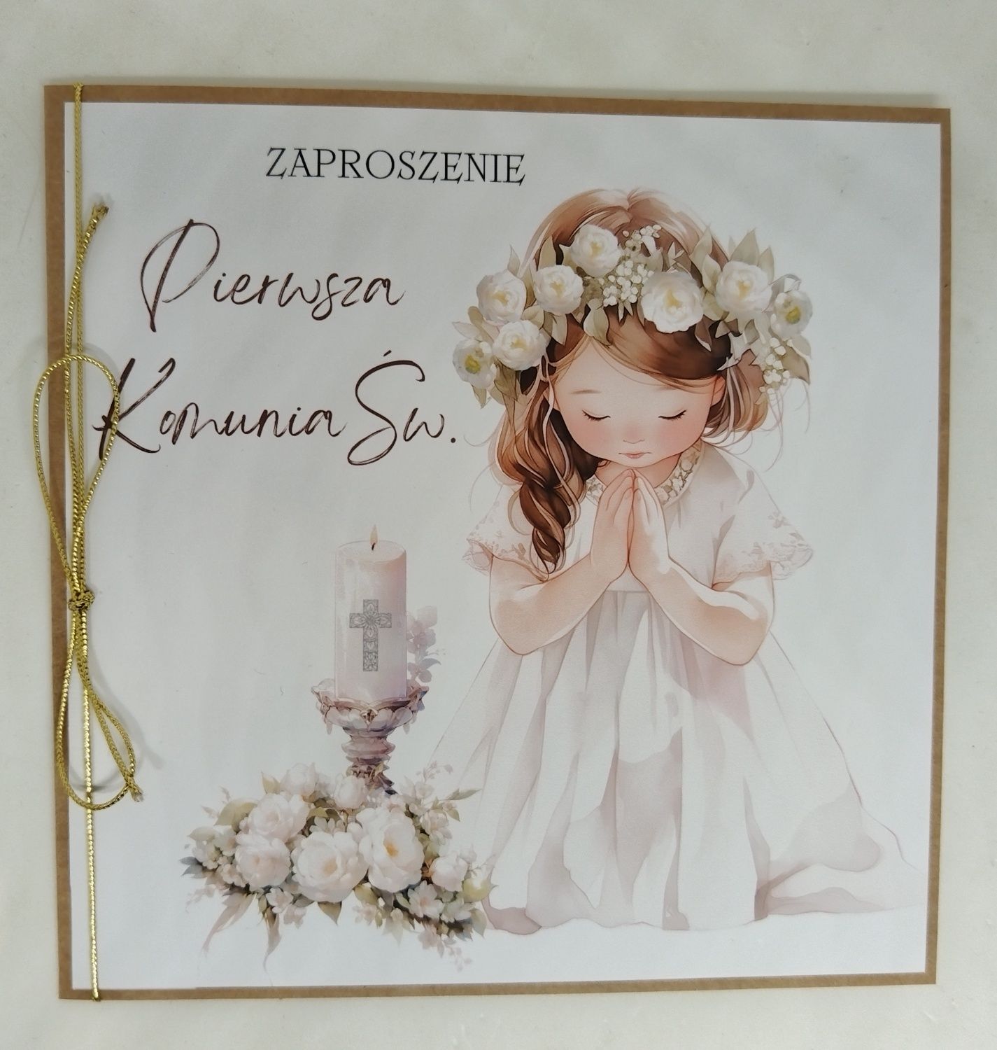 Komunia zaproszenia dla dziewczynki 10 sztuk