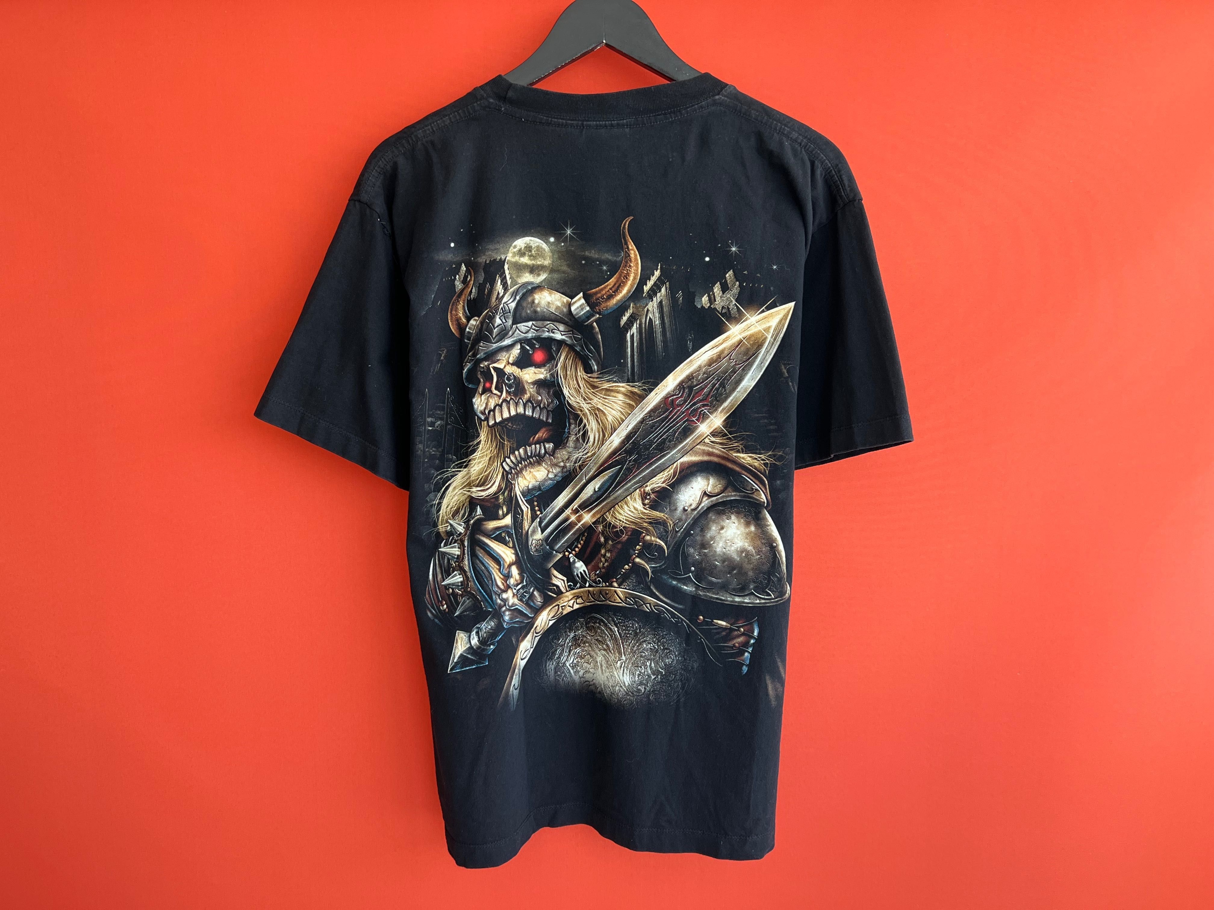 Wild Viking Skull Vintage Merch мужская футболка мерч размер L Б У