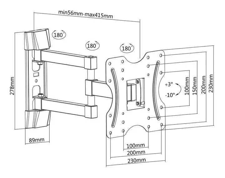 Кронштейн для тв 23"-43" UniBracket BZ27-23 Кріплення для телевізора