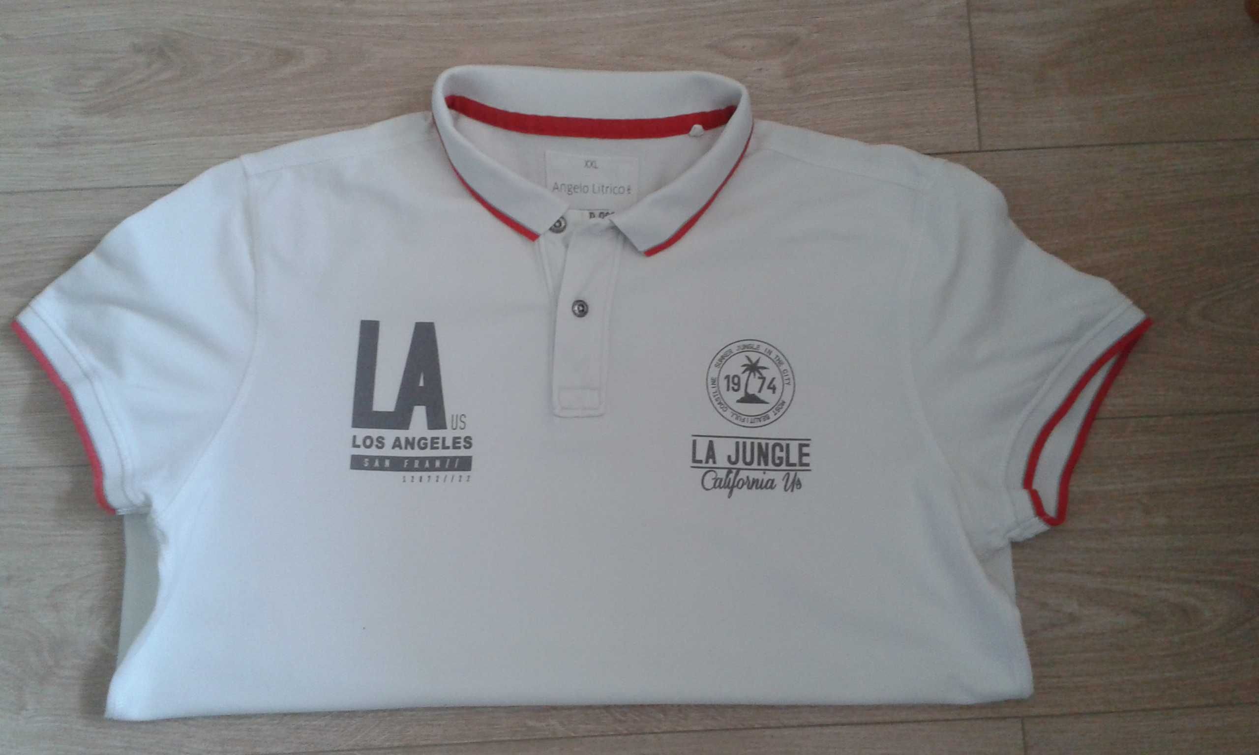 Koszulka męska XXL T-shirt Polo Biała Angelo Litrico
