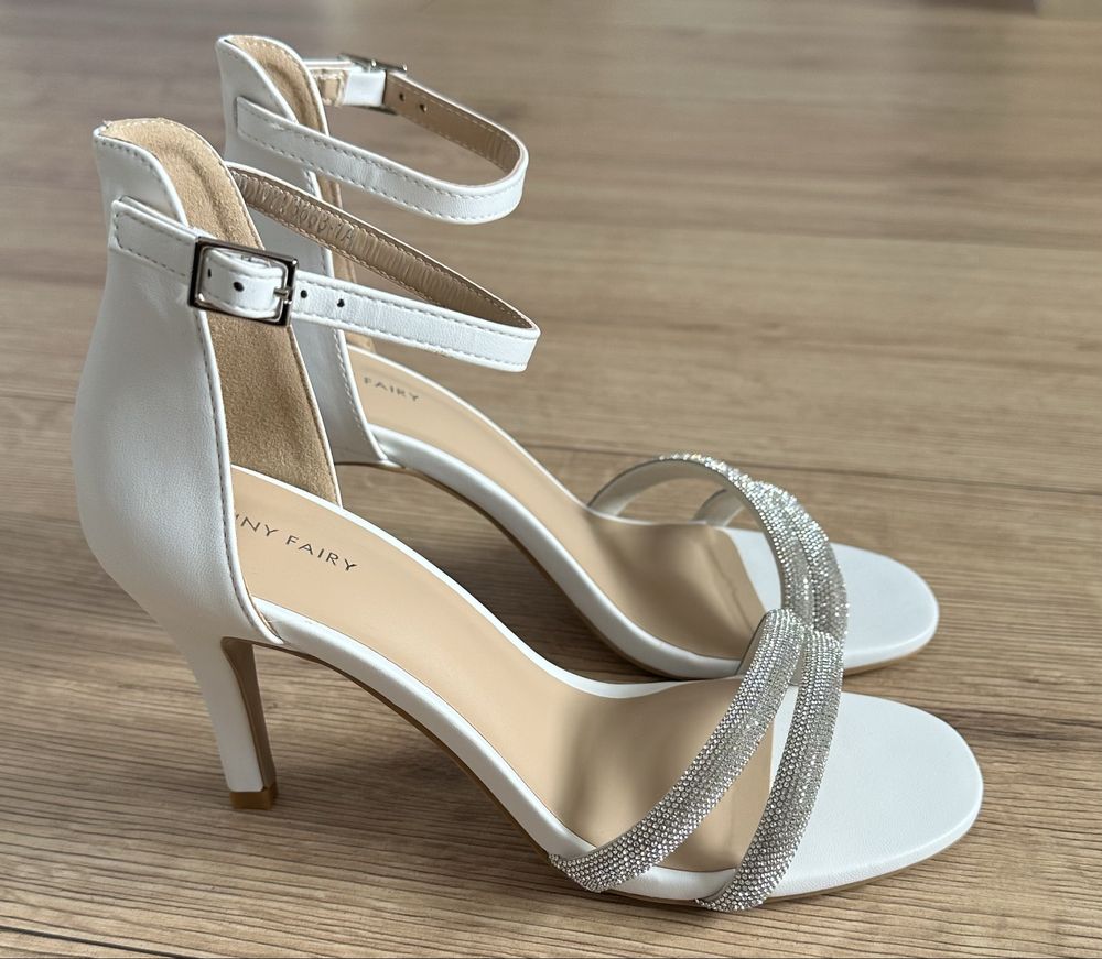 Buty na ślub obcas JENNY FAIRY białe 38 WYL3663-1A
