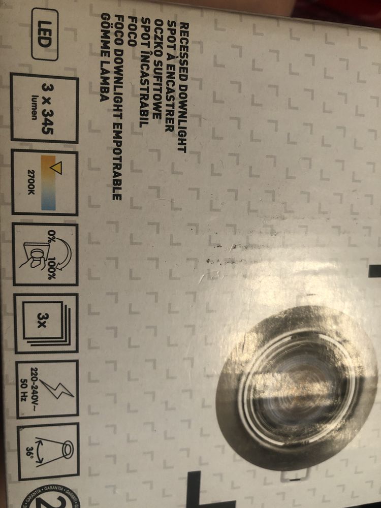 Oczko sufitowe LED opak 3 sztuki