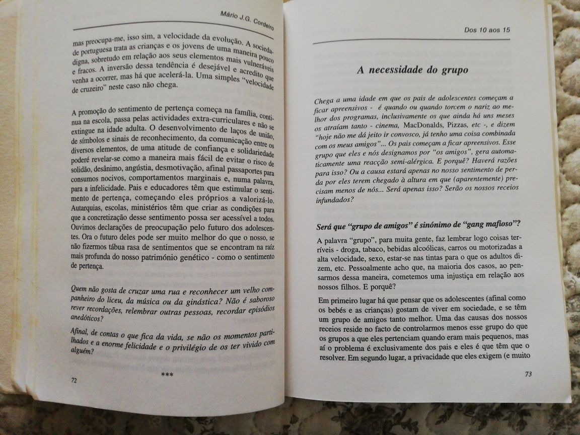 Dos 10 aos 15 - 1º Volume Adolescentes e Adolescência de Mário Corde