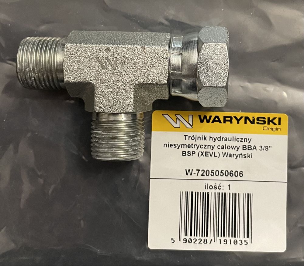 Trójnik hydrauliczny niesymetryczny calowy BBA 3/8” BSP WARYNSKI