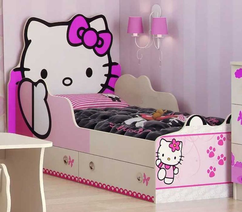 Детская кровать Hello Kitty. Китти + 2 ящика.
