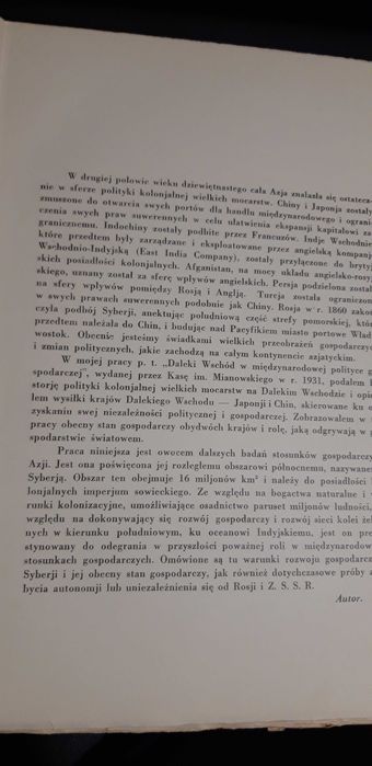 Syberja jako czynnik gospodarstwa światowego- W.Komorowski- W-wa 1936