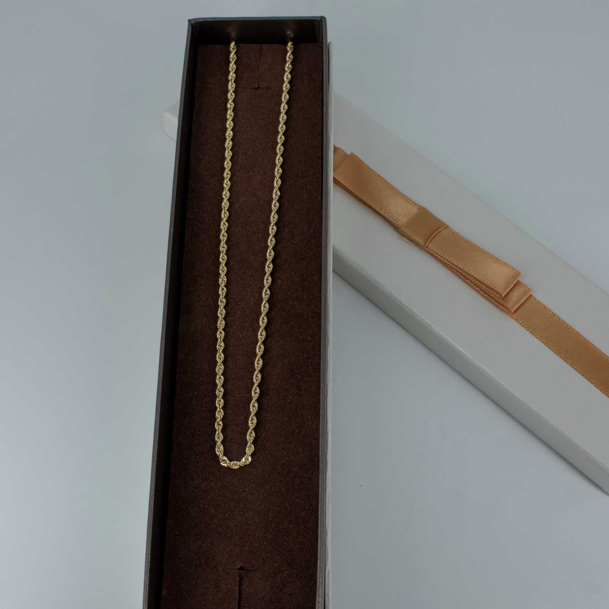 Złoty łańcuszek damski 585 4,18 gram 50cm Kordel Nowy WYSYŁKA GRATIS