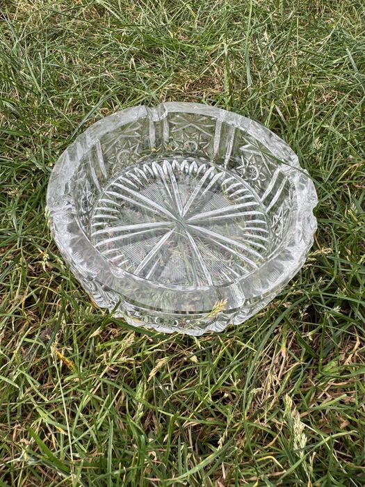 Huta Zawiercie kryształowa duża POPIELNICZKA