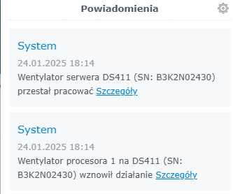 Serwer Synology DS411+II + Noctua mod + zasilacz + 3x2TB = 6TB