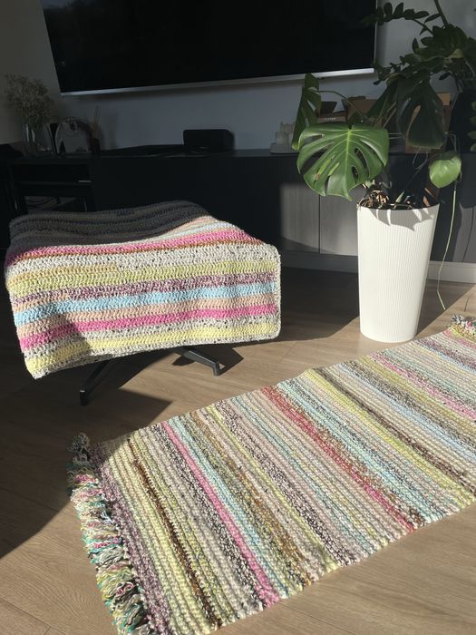 Szydełkowy zestaw - chodniczek i narzutka