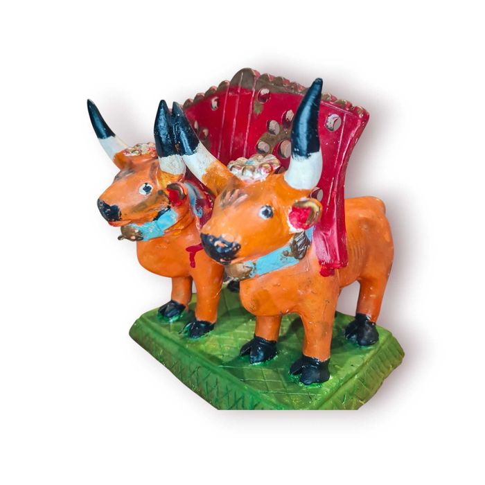 Par Bois c/ Canga Decorativa – Assinado Julia Cota – 20 cm