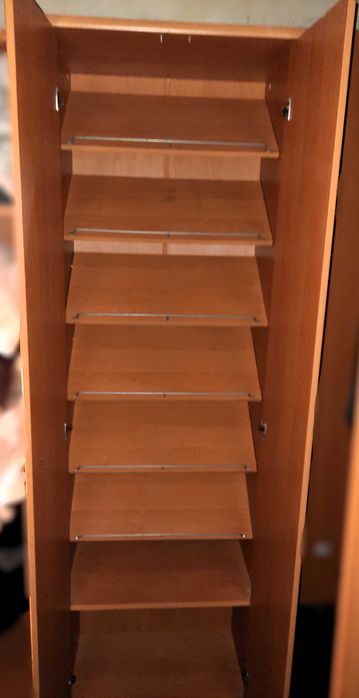 Шкаф для обуви/шафа для взуття; Шкаф/шафа-пенал, открытый/відкритa.