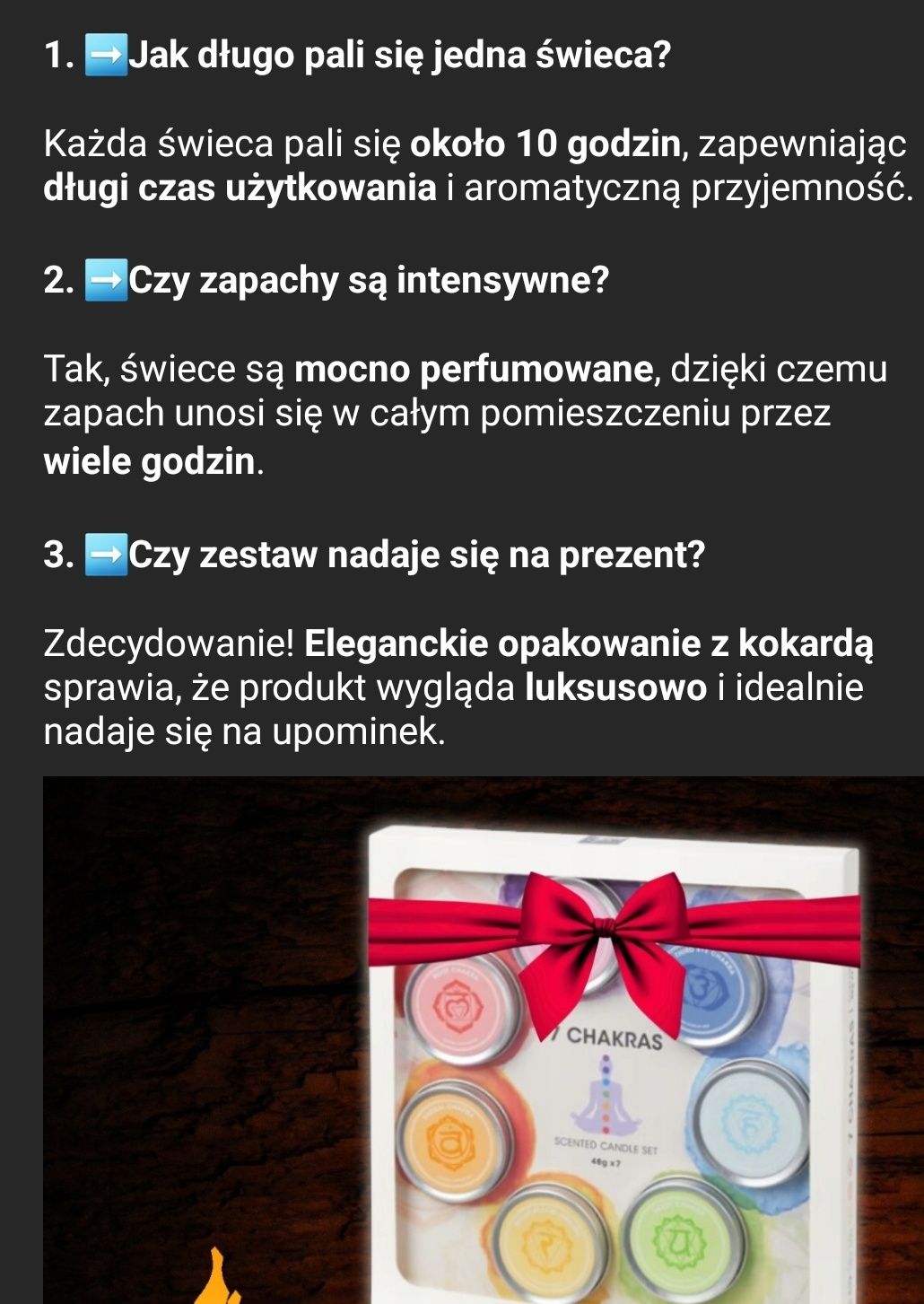 Świece 7 czakr , świece made in India, zestaw świec zapachowych