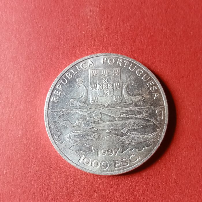 moeda 1000 escudos prata centenario das expedicoes oceanograficas