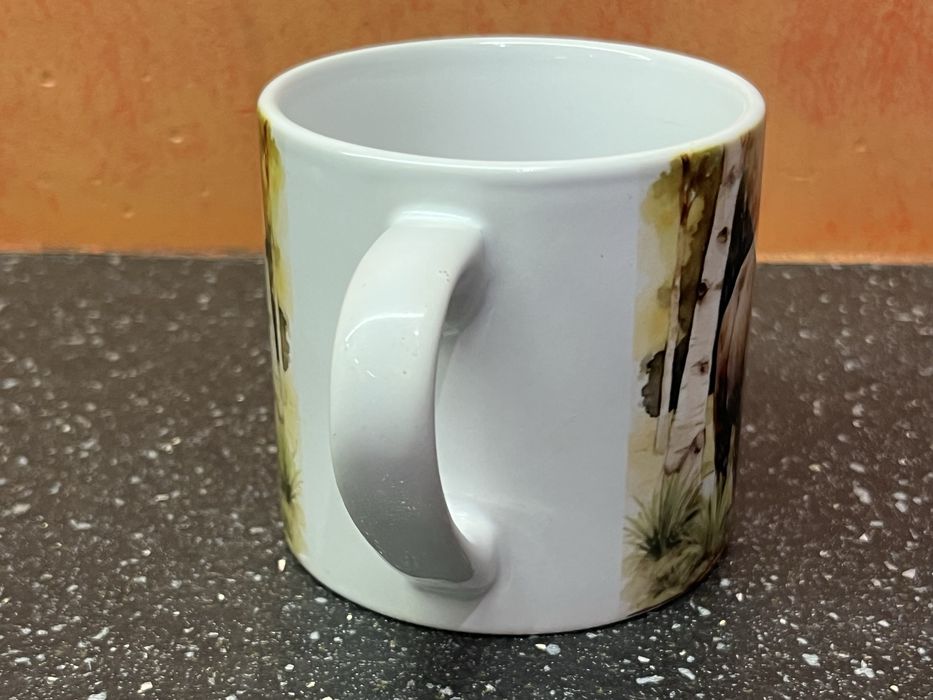 mały kubek ceramiczny z Żubrem 200 ml Puszcza Białowieska Żubr