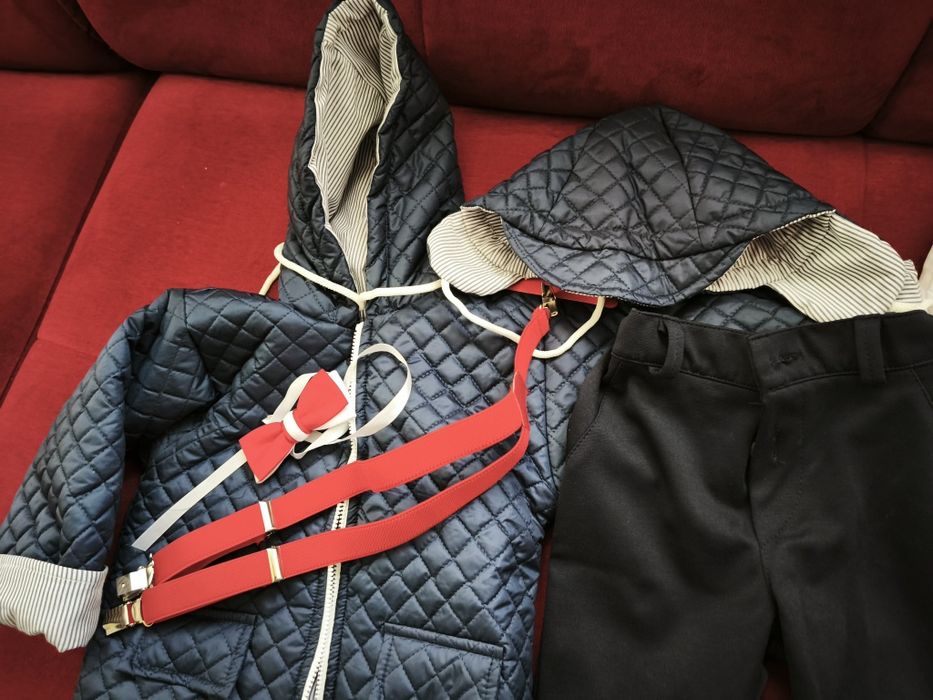 Chłopięcy elegancki zestaw na chrzest, urodziny, ślub r.80