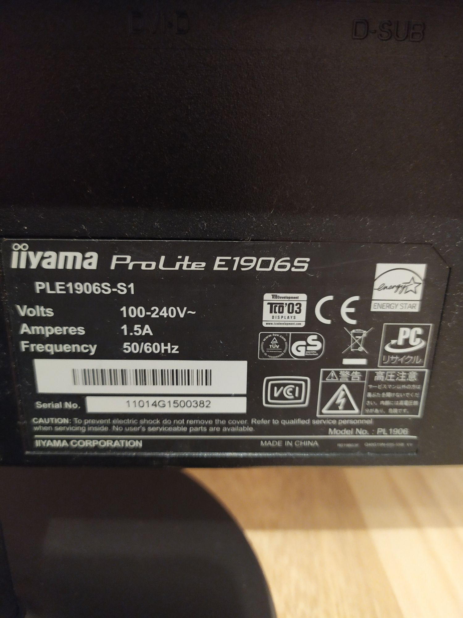 Monitor iiyama ProLite E1906S 19 cali