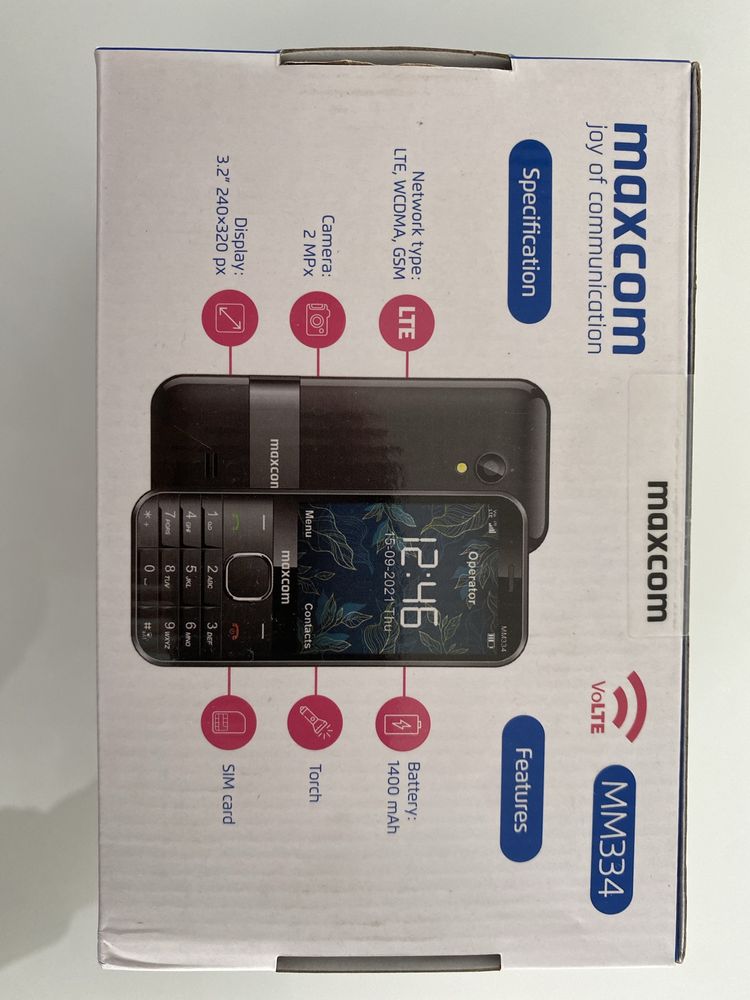 Telefon Maxcom MM334 dla seniora Nowy zaplombowany
