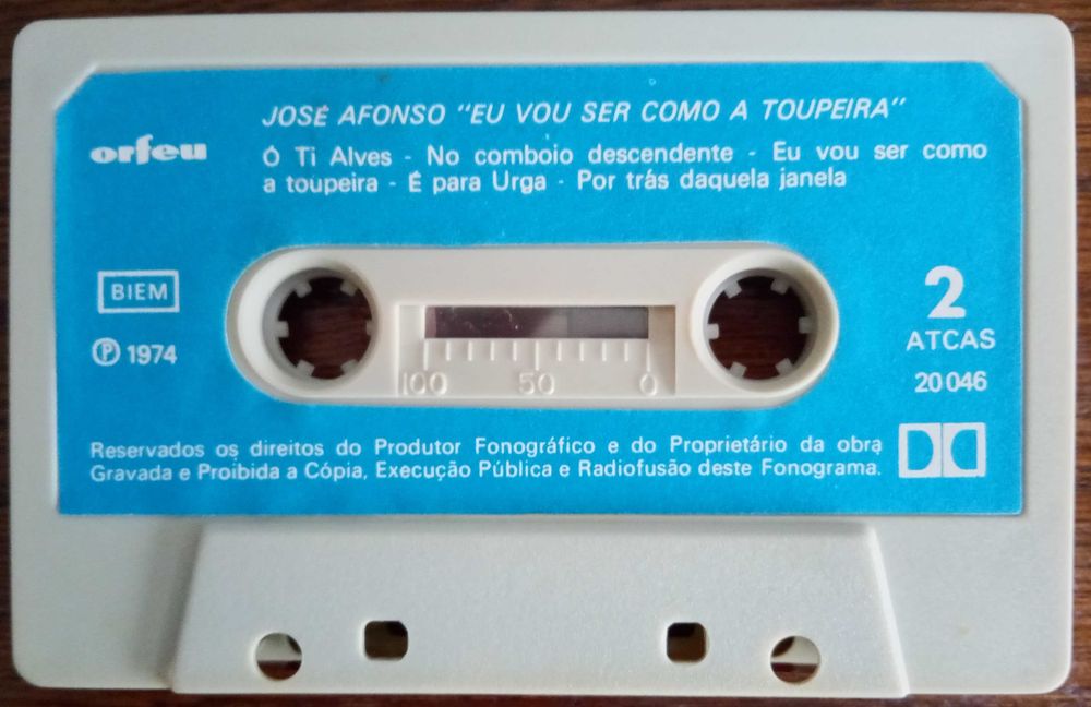 José Afonso	- - - - -		Eu Vou Ser Como a Toupeira	- - - - -	K7