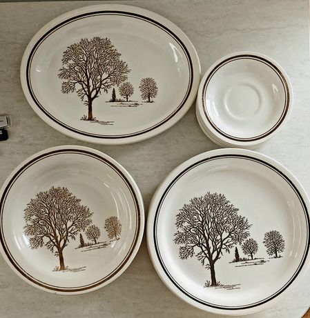 Churchill Zestaw sześciu talerzy obiadowych we wzór drzew