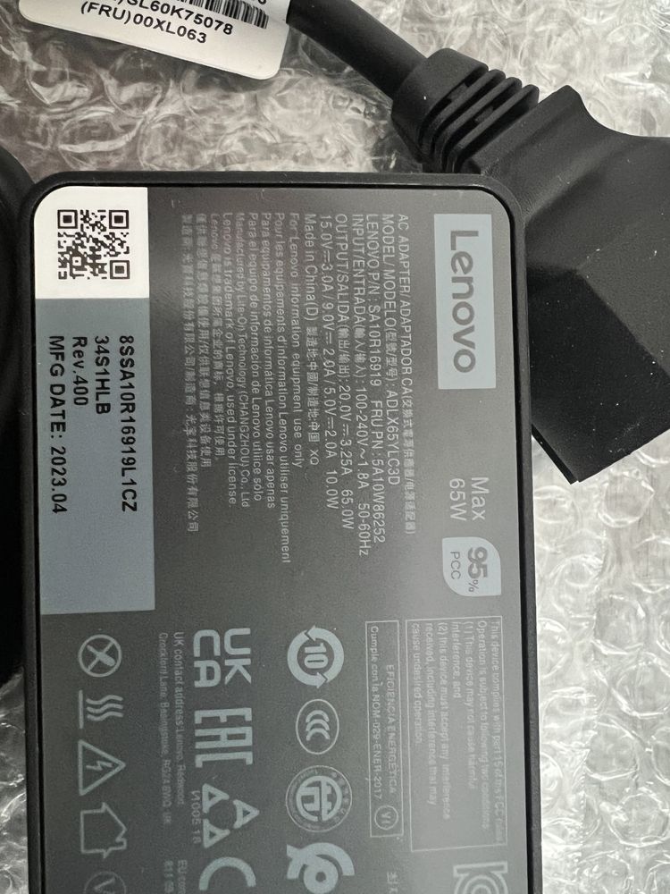 zasilacz Lenovo 65W USB Type-C, ADLX 65YLC3D