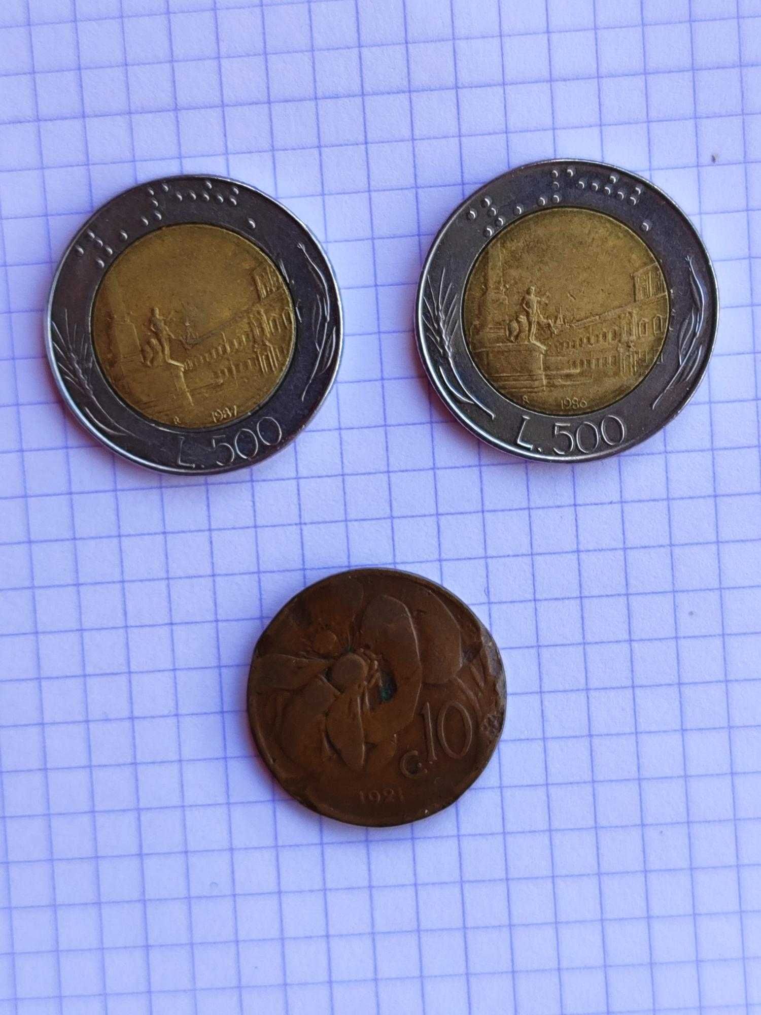 Lote de 23 moedas italianas pré euro (liras), todas diferentes .