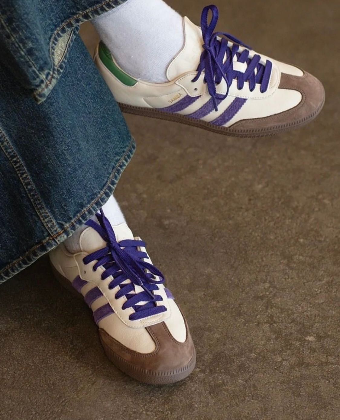 Adidas Samba OG collegiate purple off white preloved green