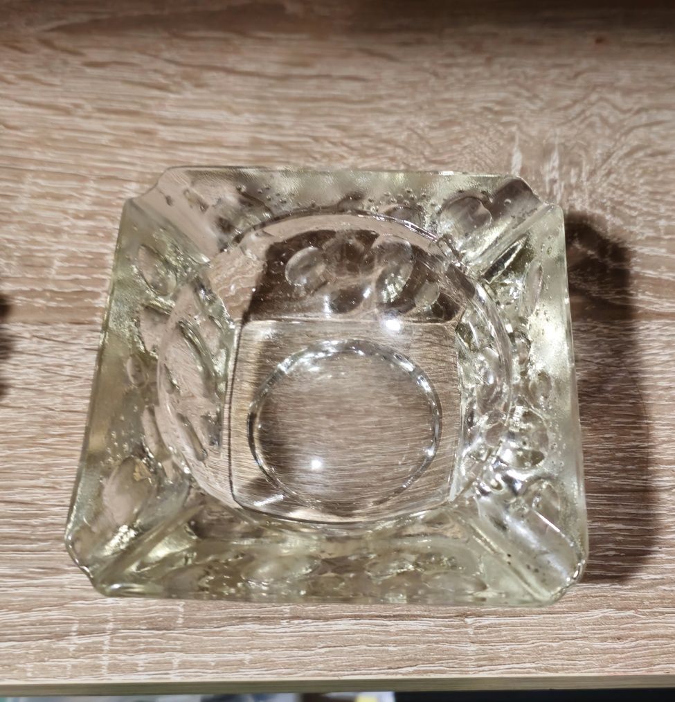 Popielniczka popielnica szkło vintage prl - b.dobry stan