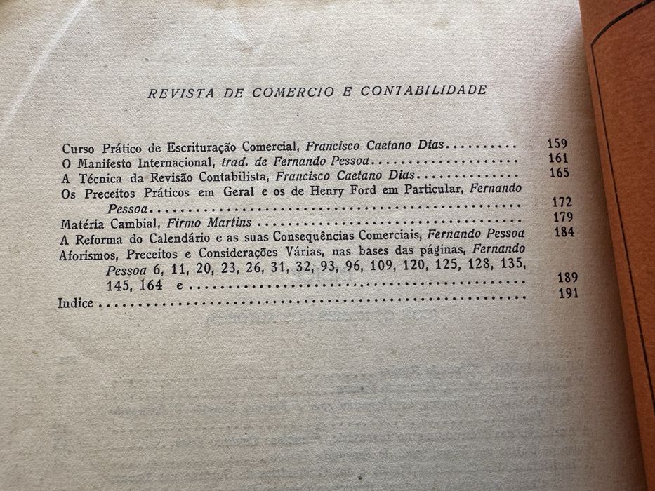 Fernando Pessoa - Revista de Comércio e Contabilidade - 1926