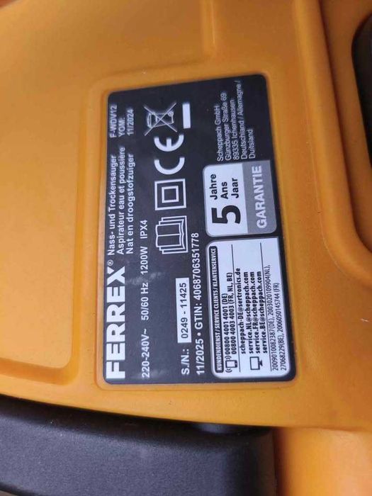 Промисловий пилосос F-WDV12 Ferrex 1200 Вт