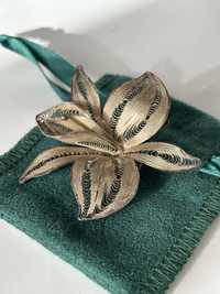 Broszka srebrna kwiat filigran
