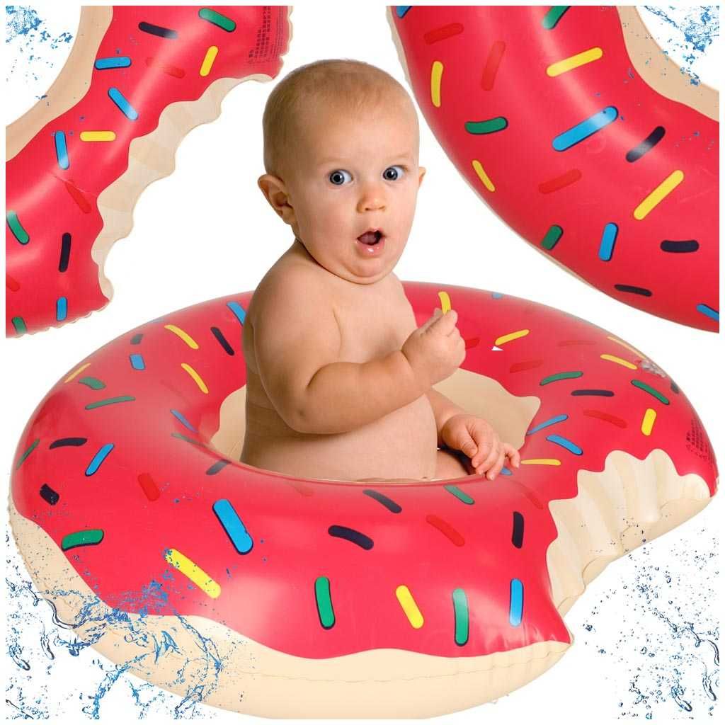 Kółko do pływania koło dmuchane Donut różowe 50cm max 20kg 3-6lat