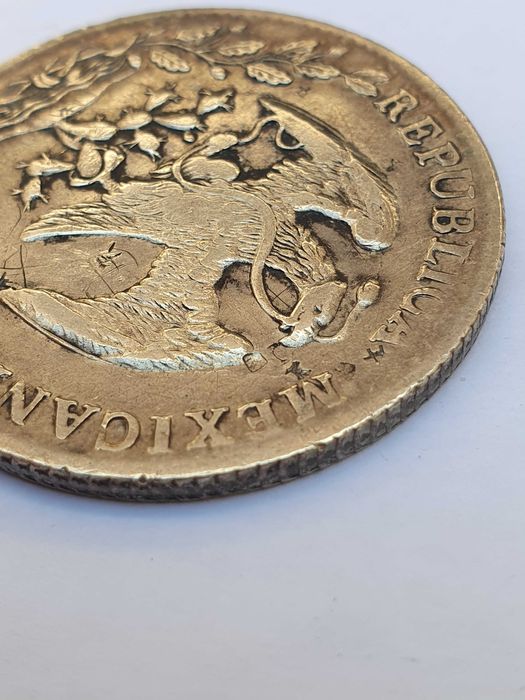 moeda histórica de coleção – 8 Reales da República Mexicana, 1886
