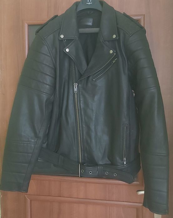 Kurtka męska skórzana motocyklówka ramoneska nowa czarna XXXL