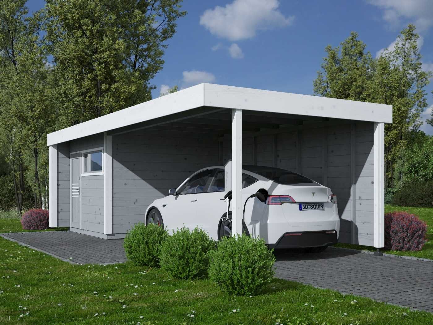 SKLEPzDOMKAMI-pl DOMEK 3x3 i garaż TESLA 5x3 razem 8x3m MDN10B