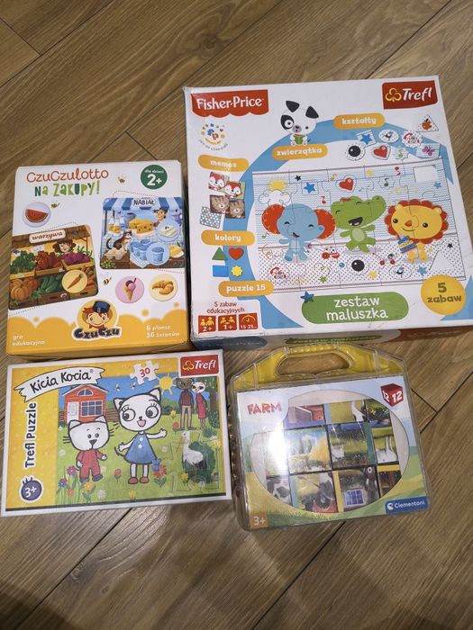 Układanki dla malucha kocia kocia czuczulotto farma Fischer price