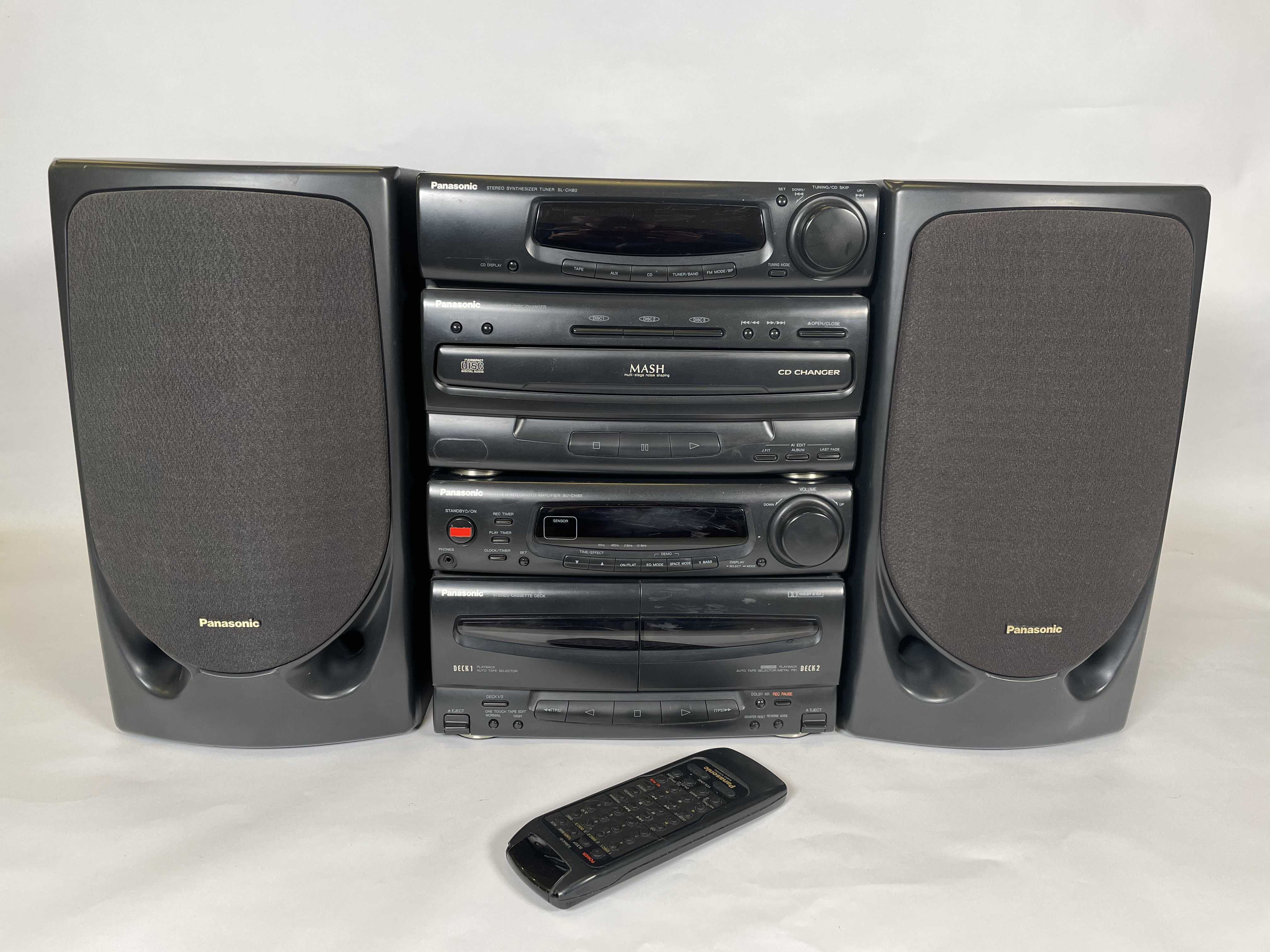 Kultowy PANASONIC wieża stereo SL-CH80, SU-CH80 + kolumny SB-CH80