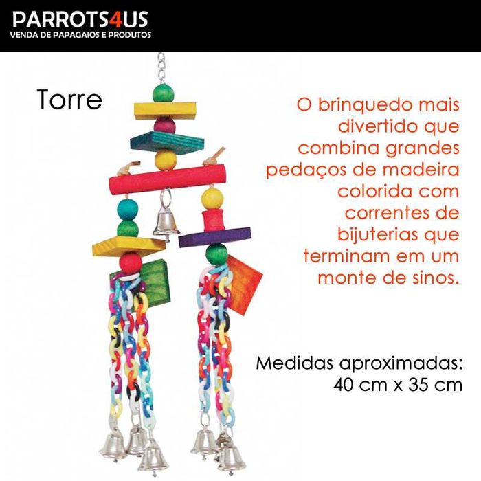 Brinquedo para papagaios de pequeno e médio prte