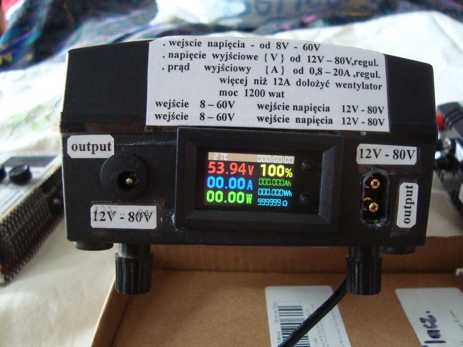 zasilacz ładowarka akumulator Li-Lion 0-90V regul. napię 0-20A regul A