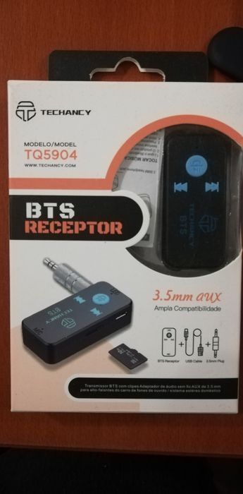 Receptor de Bluetooth com entrada Jack 3.5 e cartão de memoria