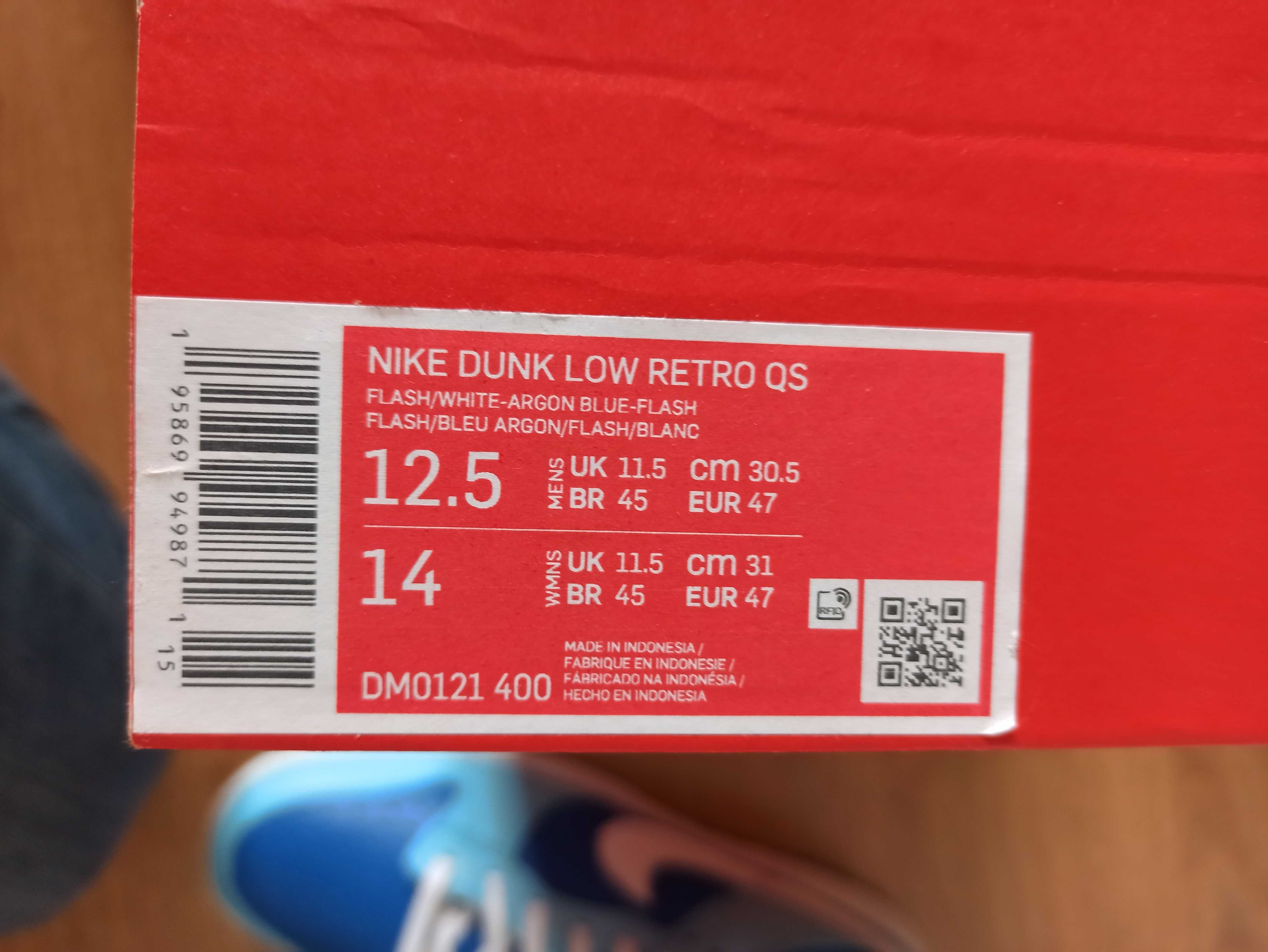 (r. Eur 47) Nike Dunk Low Retro QS Argon DM0121,-400