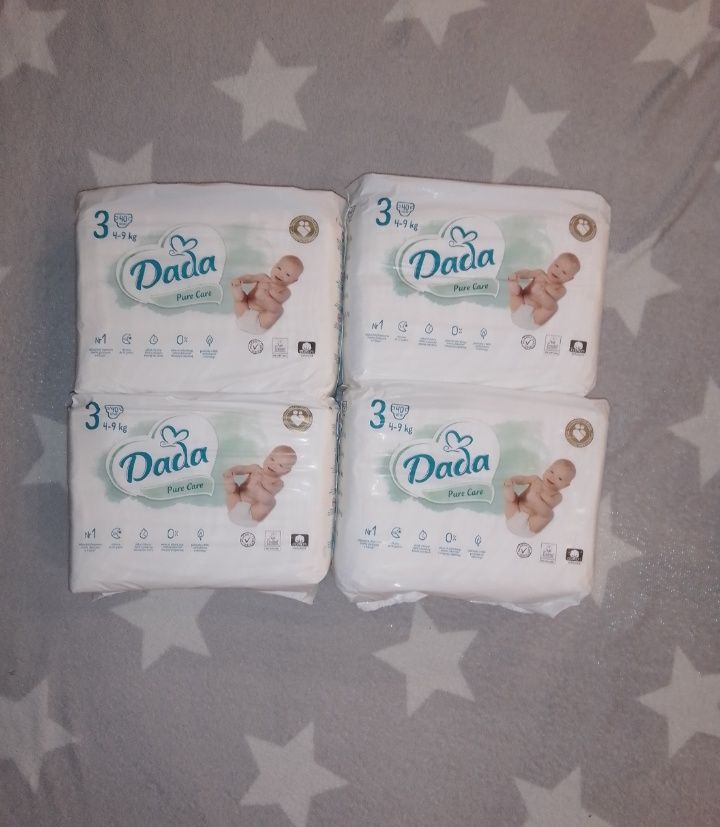 4x Pieluszki Dada pure care rozmiar 3 4-9kg 4x40=160