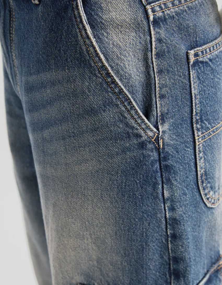 bershka Cargo skater jeans мешковатые джинсы бершка размер 32 34 36