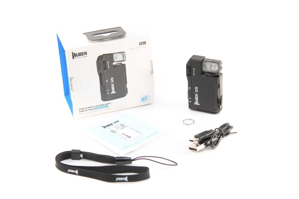 Wuben G5 Ліхтар EDC (400 Люмен, 82 Метри, 450мАг, RGB, Type-C, Магніт)