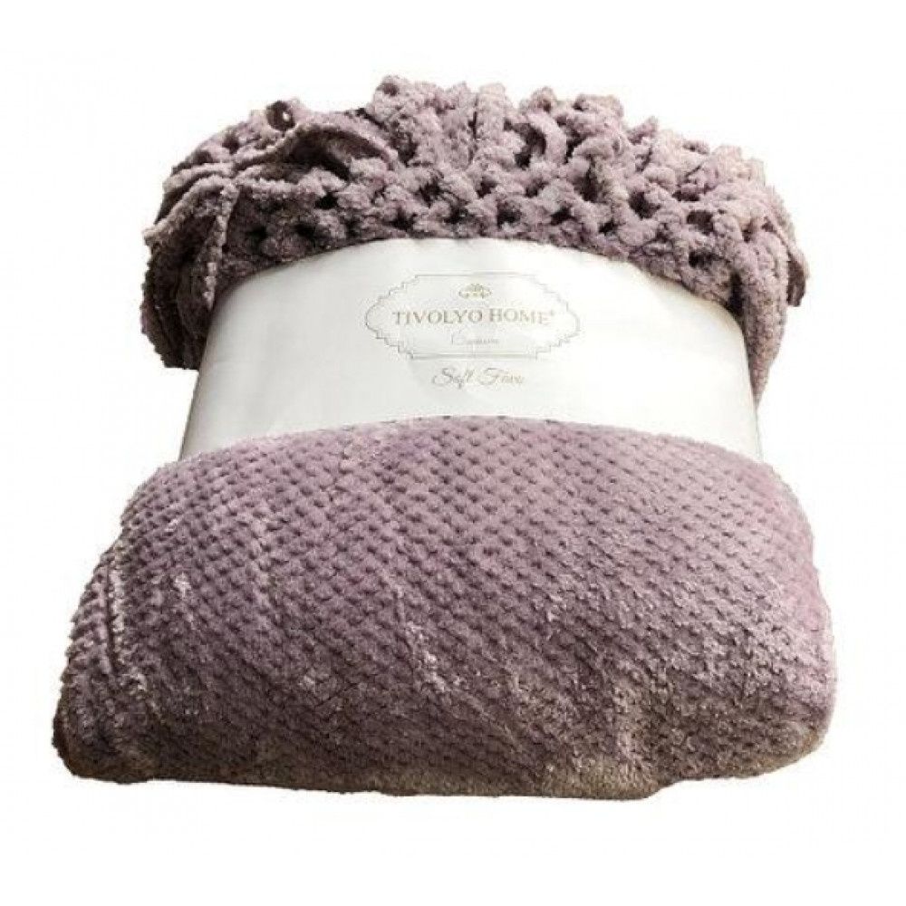 Мягкие флисовые пледы Tivolyo Home Nappa Favo Soft 200*220