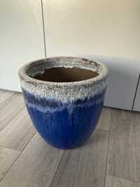 duza niebieska ceramiczna donica doniczka ogrod made in portugal