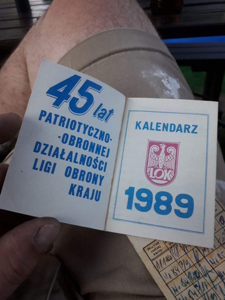 Kalendarz 1989r  format A7