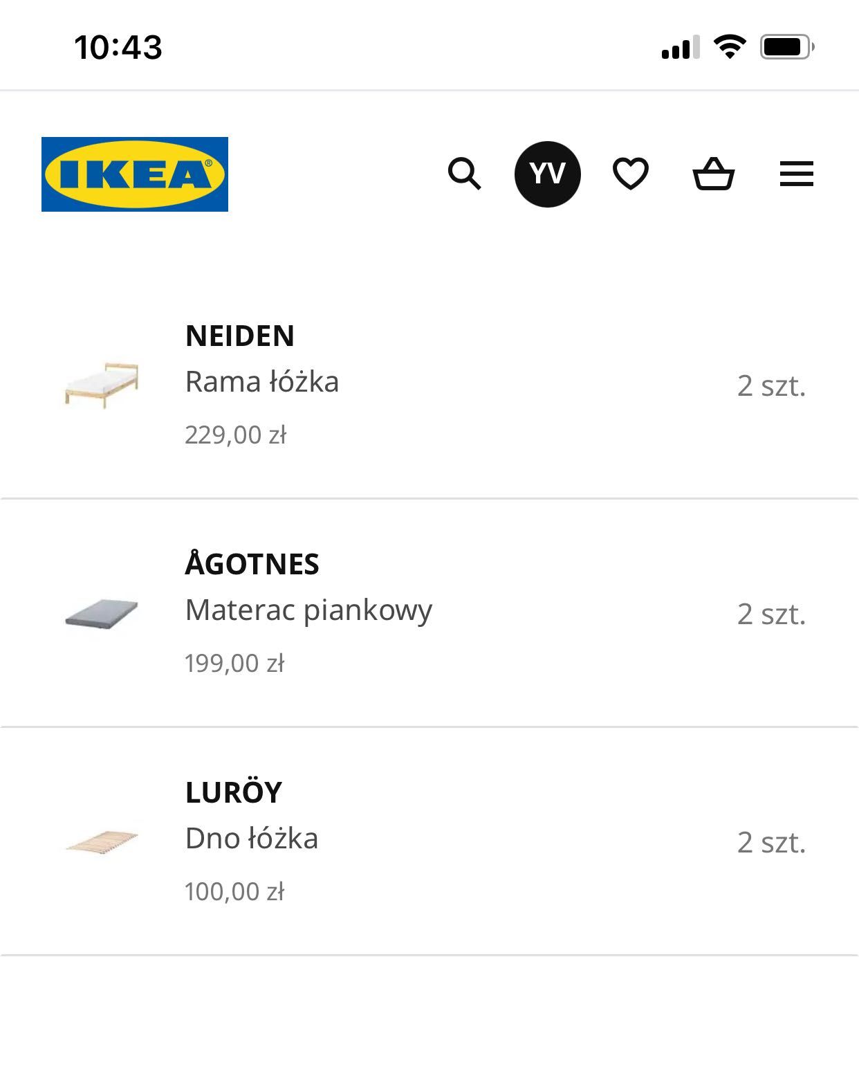 Łóżko Ikea z materacem w idealnym stanie